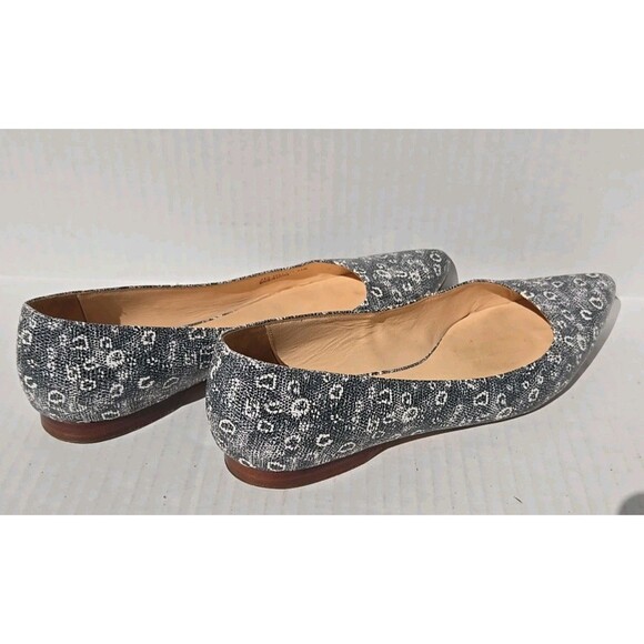 Cole Haan Vanessa Skimmer Leopard Jacquard Pointed Toe Flats Gray Women 8.5 B - Picture 3 of 7